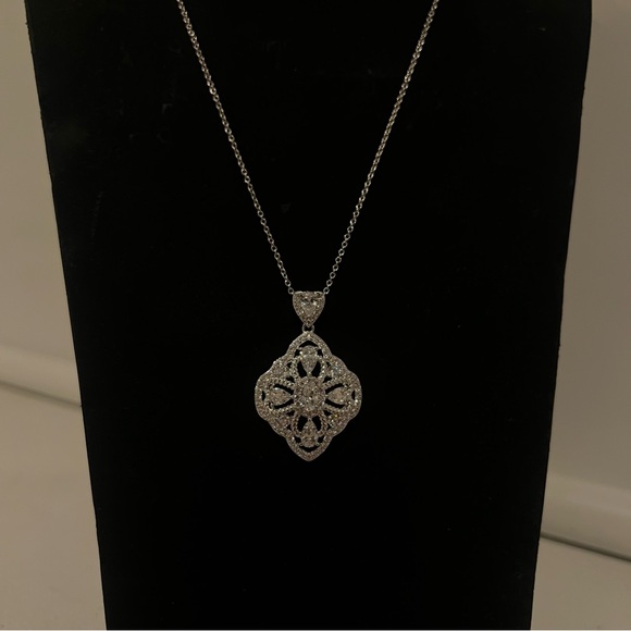 NEW Diamond Statement Pendant Necklace - Picture 2 of 4